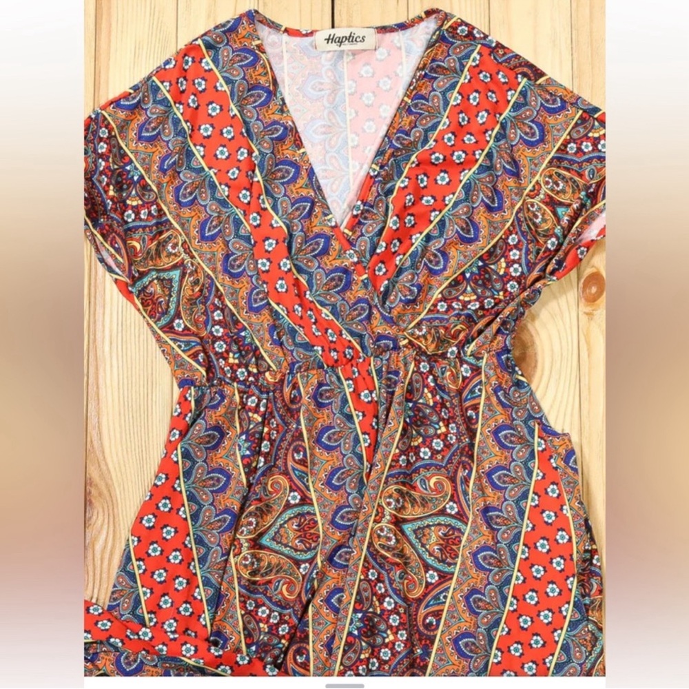 ☀️ Haptics Plus Size Boho Mini Knit Dress